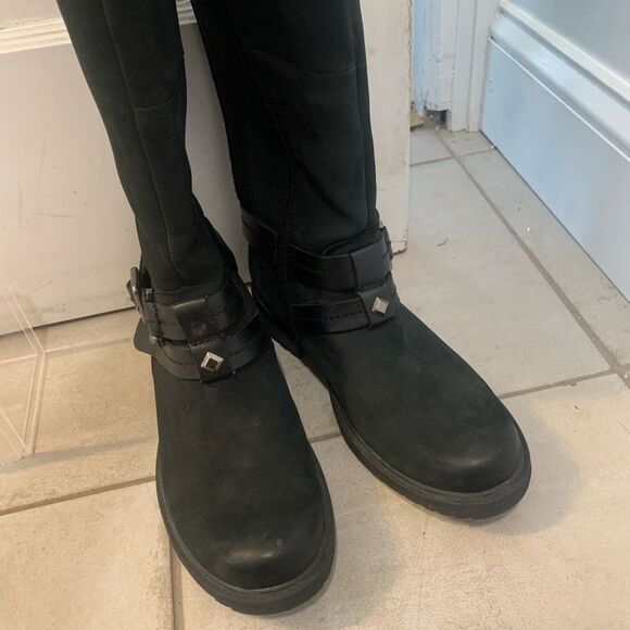 Earth | Sierra black leather knee high boots - Picture 3 of 12